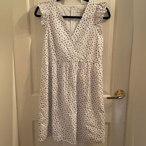 Loft Eyelet Ruffle Sleeve Crossover Dress